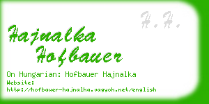 hajnalka hofbauer business card